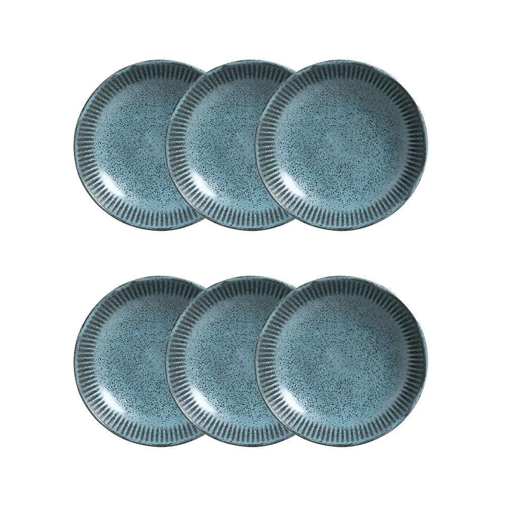 Conjunto De Pratos Fundos Linhas Night Sky Azul 830 Ml 6 Peças Porto Brasil