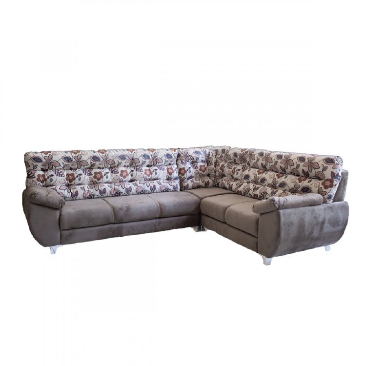 Sofá de Canto 5 Lugares Precioso Nabas Marrom Claro