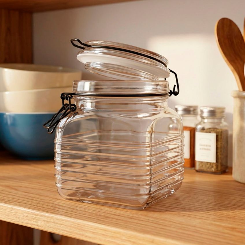 Potes Hermético Porta Mantimentos Vidro Clipe 750ml Kit 4pçs - imagem 3