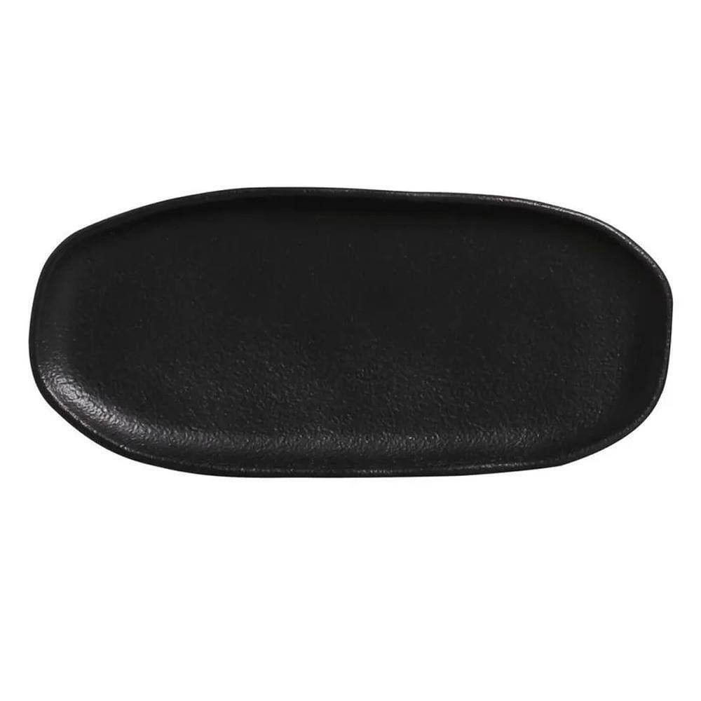 Conjunto De Travessas Ovais Pequenas Porto Brasil Orgânico Preto Matte 23x11cm - 4 Peças