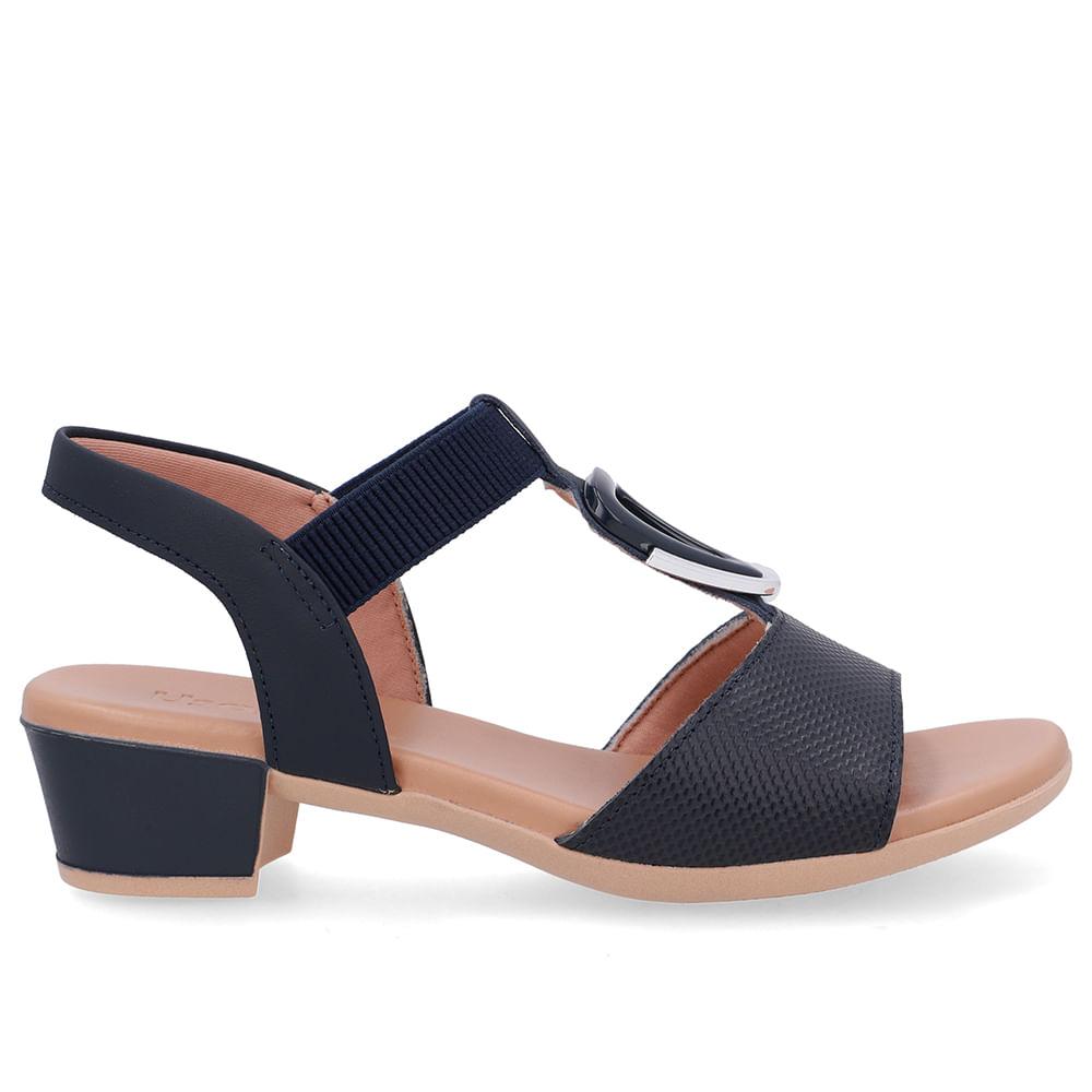 Sandalia Usaflex Salto Bloco Ref Ud12002 Azul 38