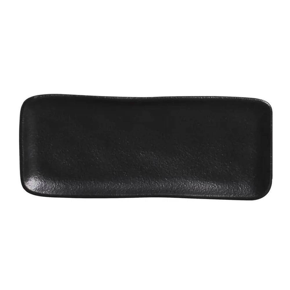 Conjunto De Travessas Retangulares Pequenas Porto Brasil Orgânico Preto Matte 22x9,5cm - 4 Peças