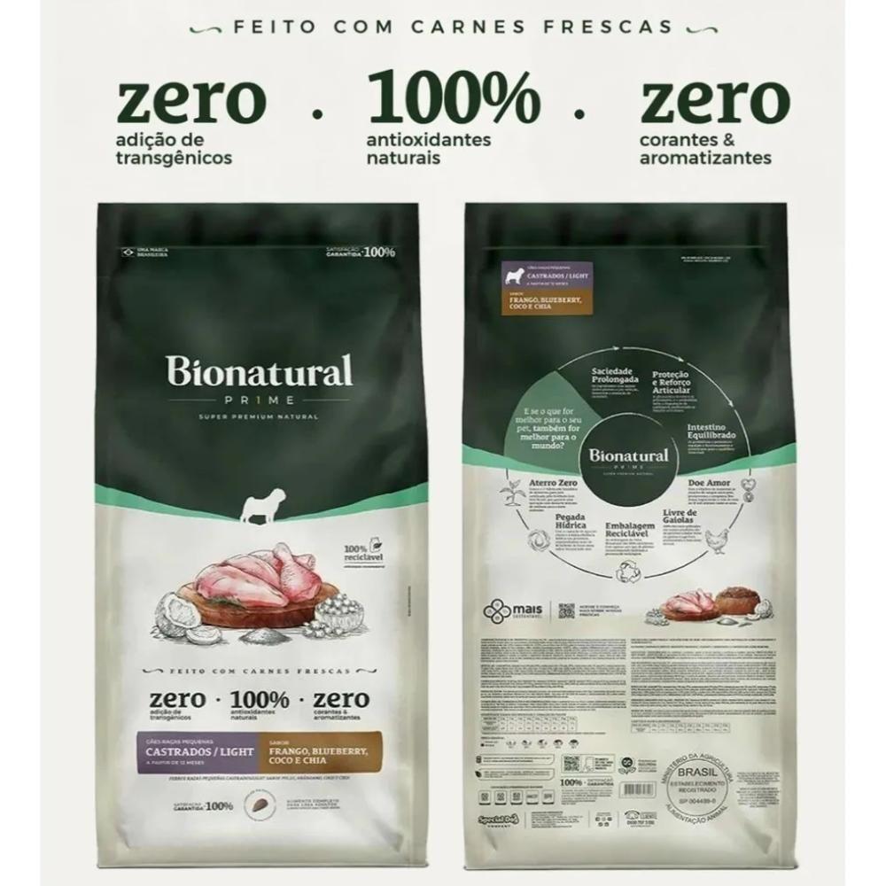 Ração Bionatural Prime Cão Castrado Light Raça Pequena 2,5kg - Carrefour
