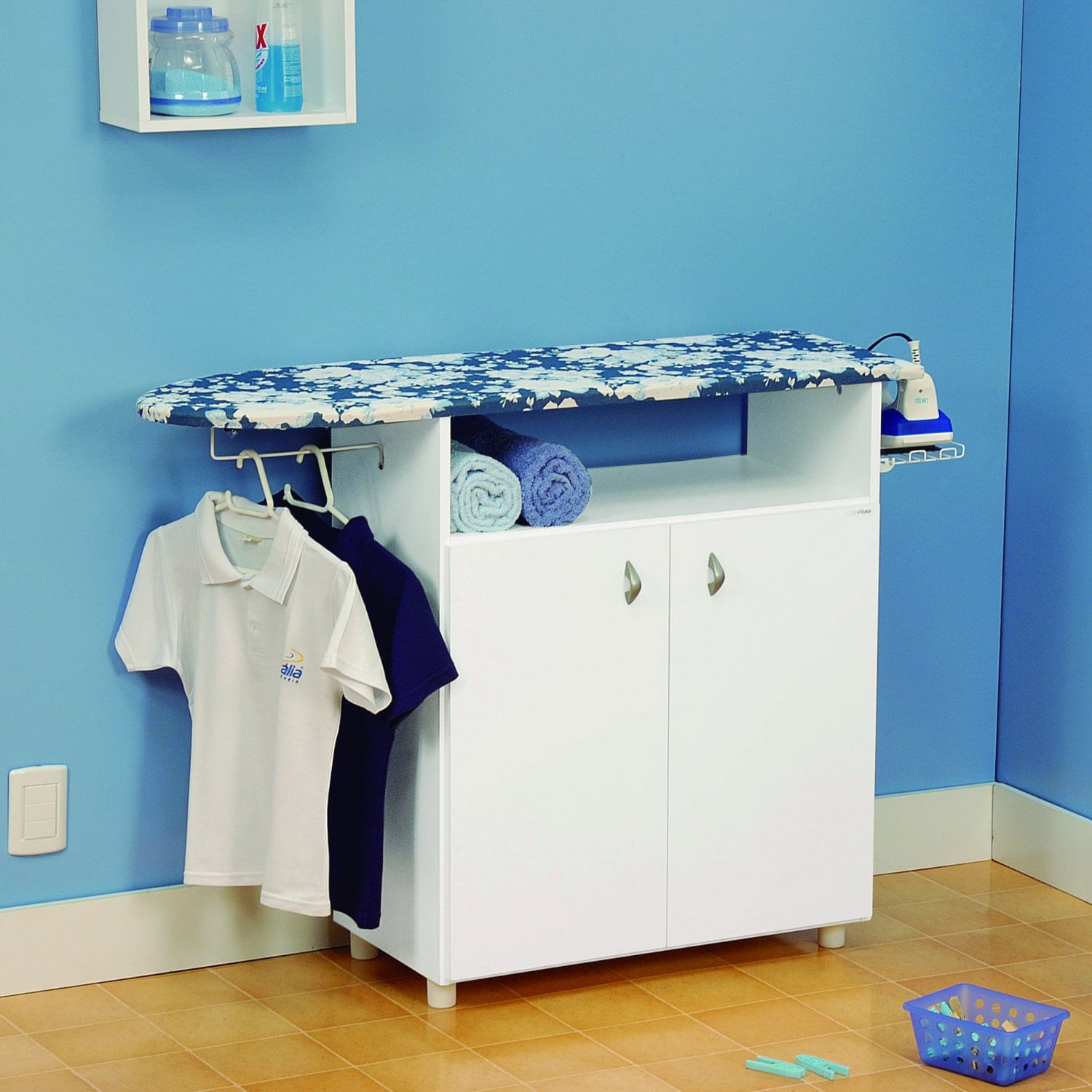 Armário Multiuso 2 Portas com Tábua de Passar MP-50 Ditália Móveis Branco