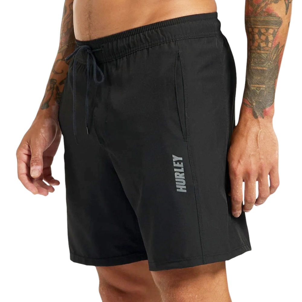 Bermuda Shorts Hurley Block 17 Preta