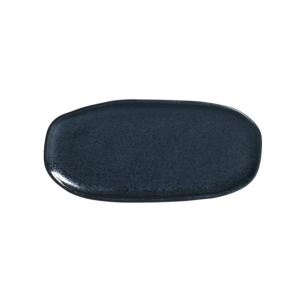 Conjunto De Travessas Ovais Pequenas Porto Brasil Orgânico Night Blue 23x11cm - 4 Peças