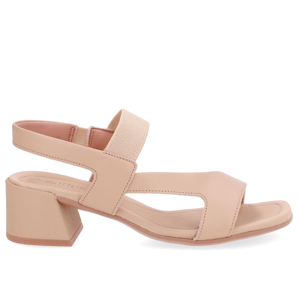 Sandalia Usaflex Elastico Couro Ref Ud25004 Bege 038