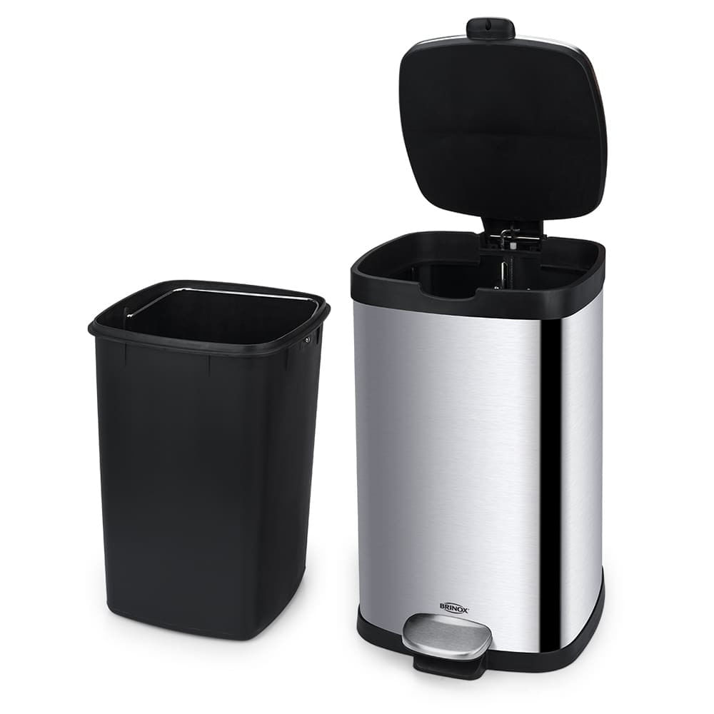 Lixeira Com Pedal E Balde Frame Inox 12l Brinox