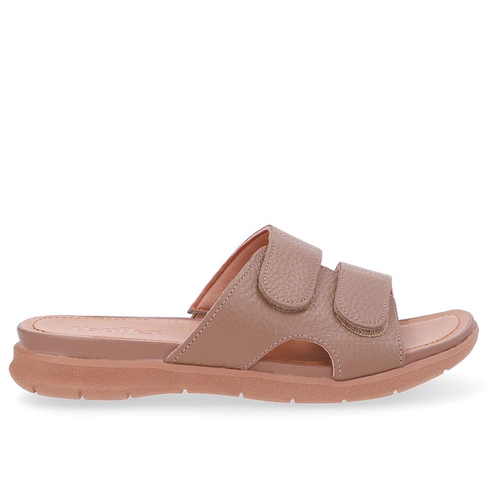 Tamanco Usaflex Slide Em Couro Ref Aa30017 Marrom Escuro 36