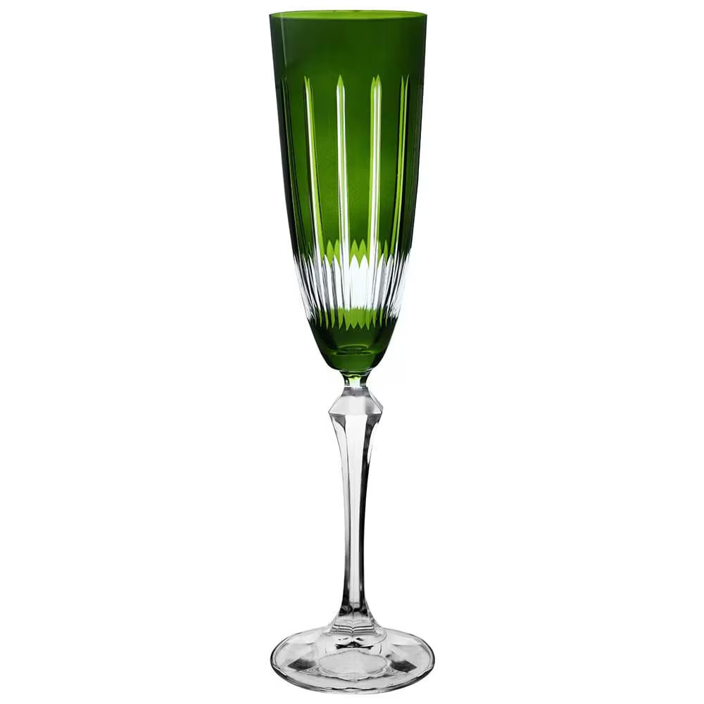 Taça Para Champanhe Elizabeth Cristal 190ml Verde Bohemia