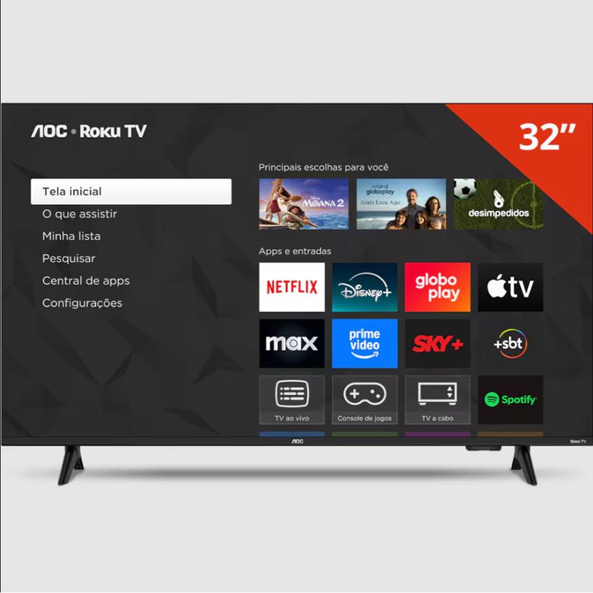 Smart Tv 32 Polegadas Hd 32s5155/78g Roku Tv Aoc - imagem 4