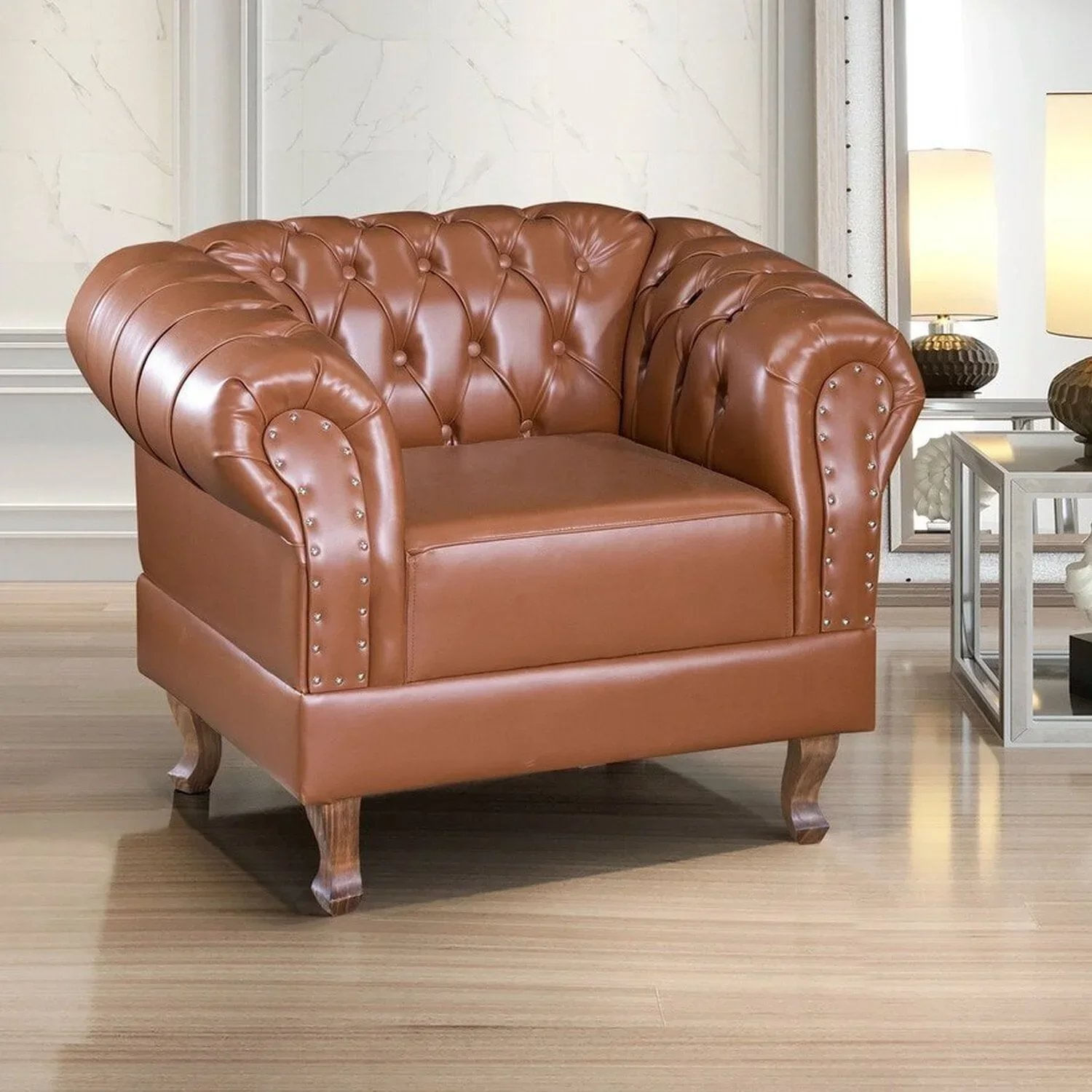 Poltrona Chest Duque Courano Caramelo