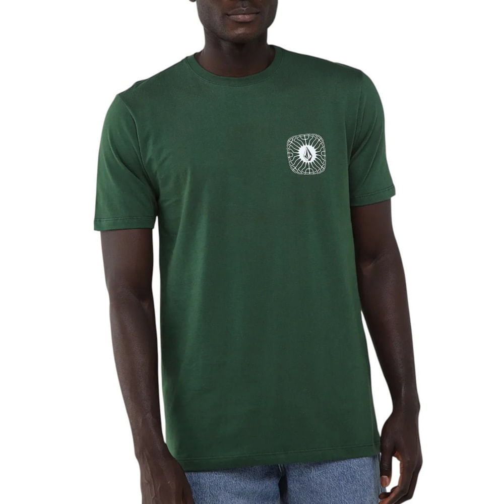 Camiseta Volcom Silk Frequency Verde Escuro