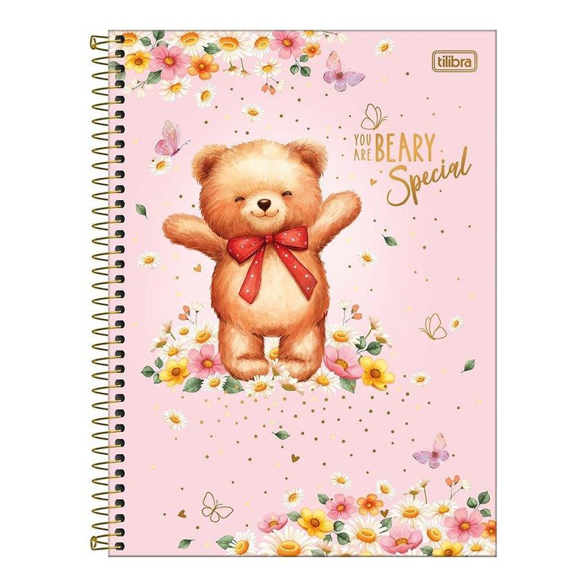 Caderno Espiral Tilibra Universitário Love Bears - Capa Dura 1 Matéria 80 Folhas - Embalagem Com 4 Unidades (sortido) - imagem 3
