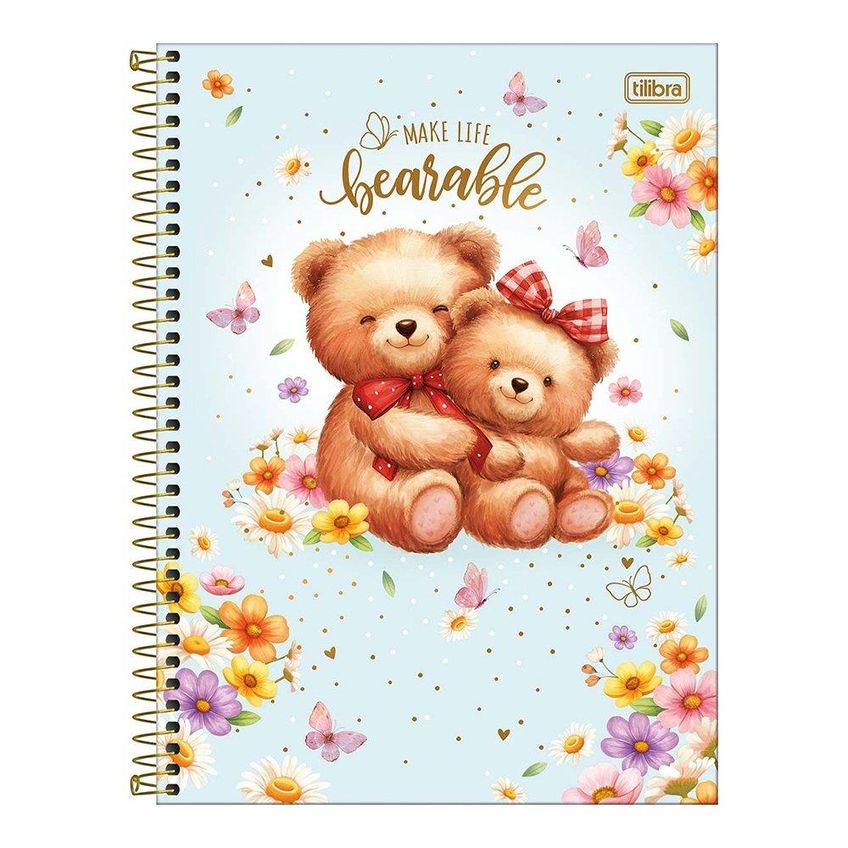 Caderno Espiral Tilibra Universitário Love Bears - Capa Dura 1 Matéria 80 Folhas - Embalagem Com 4 Unidades (sortido) - imagem 4