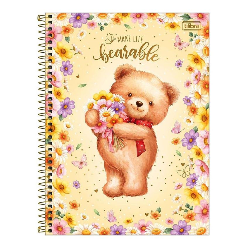 Caderno Espiral Tilibra Universitário Love Bears - Capa Dura 1 Matéria 80 Folhas - Embalagem Com 4 Unidades (sortido) - imagem 5