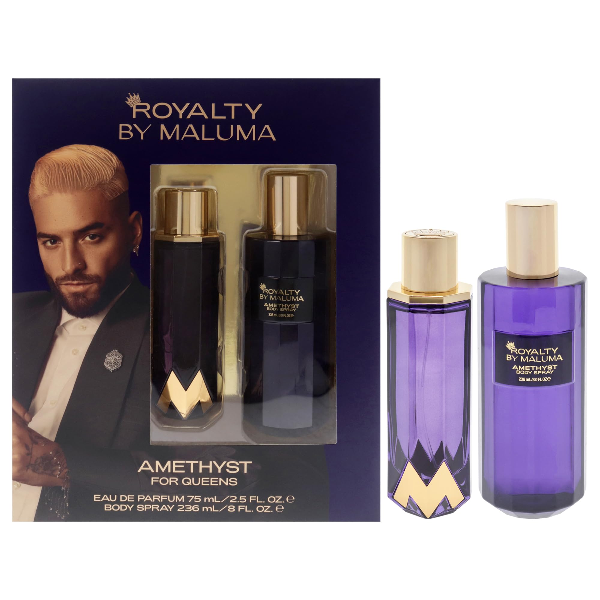 Conjunto Edp Feminino Perfume Royalty By Maluma Amethyst De 75 Ml