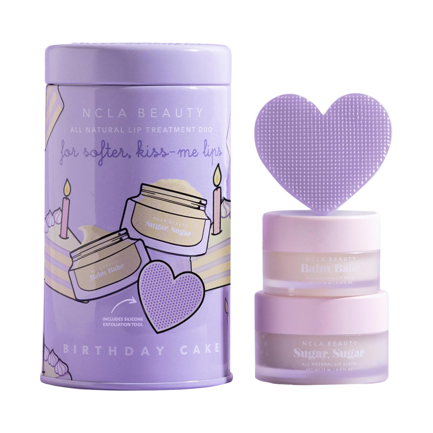 Conjunto De Cuidados Labiais Ncla Balm Babe Sugar Scrub Silicone Tool