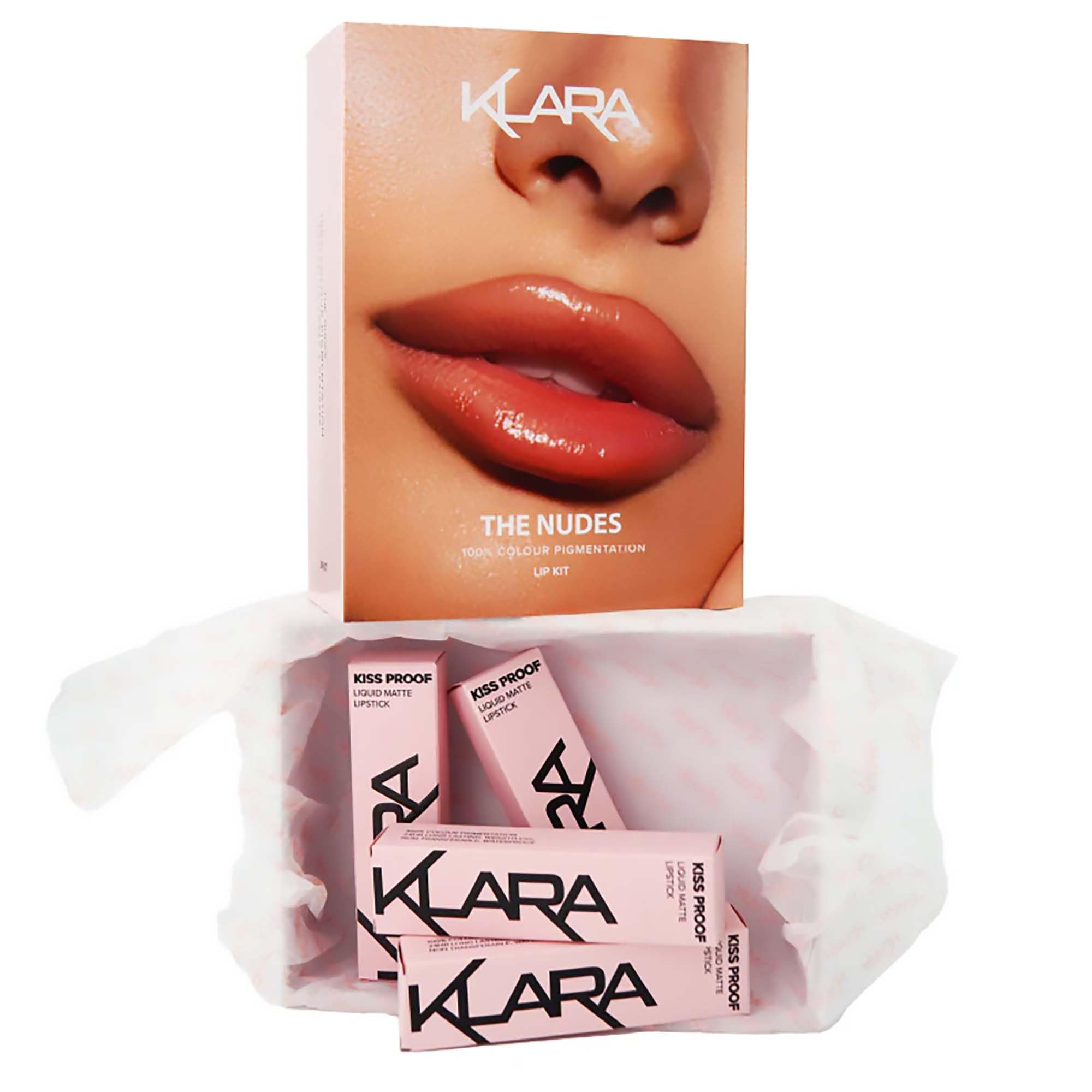 Kit Labial Klara Cosmetics The Nudes Kiss Proof Matte 4 Unidades