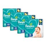 Kit Fralda Pampers Confort Sec Mega M 88 unidades + 76 unidades