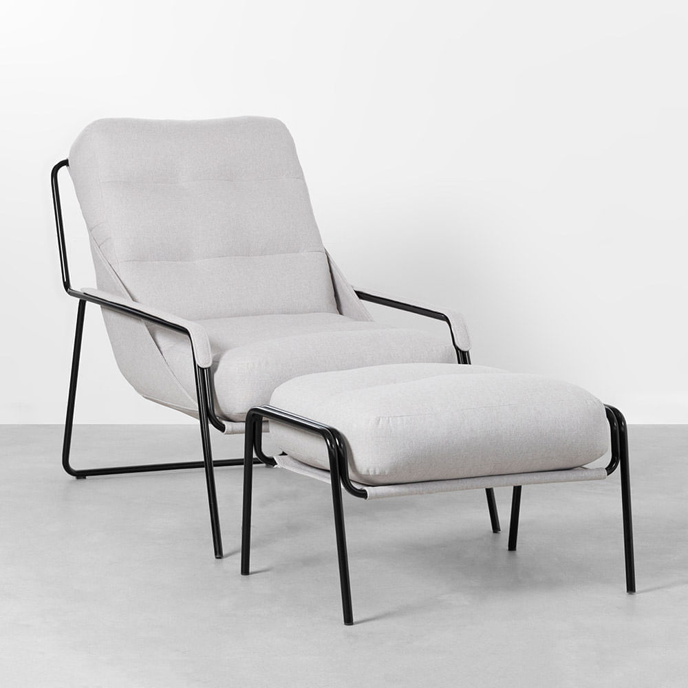 Poltrona Maggiolina Com Puff + Almofadas - Tent Trigo