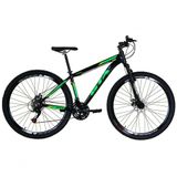 Bicicleta Aro 29 Gta Start Alumínio Mountain Bike 21v Freio A Disco Garfo Suspensão Preto-verde Tam: 15
