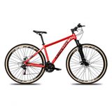 Bicicleta Aro 29 Absolute Nero 5 Alumínio Mtb 27v K7 Freio A Disco Garfo Suspensão Vermelho Tam: 21