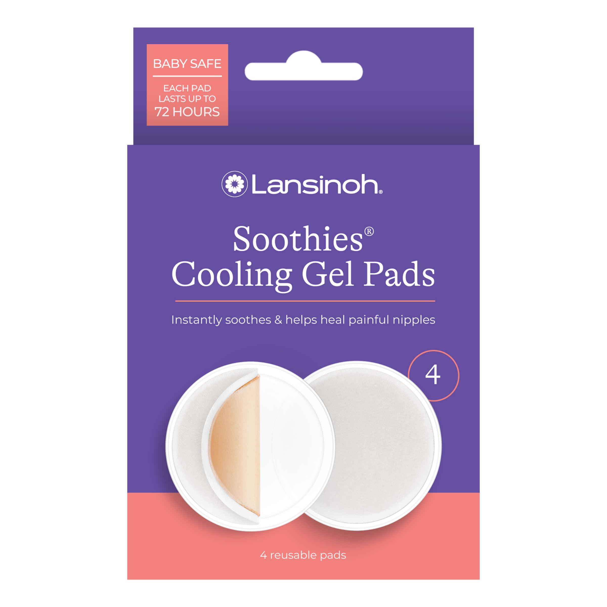 Almofadas De Gel Refrescante Lansinoh Soothies Para Mamilos Doloridos, 4 Unidades