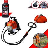 Roçadeira Costal Terra GRC-430 43CC 1,7HP De Alta Performance E Rotação Aparador De Grama Com Cabeçote Nylon + Lâmina 40 Dentes Vídea + Óleo T