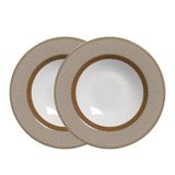 Jogo 2 Prato Fundo De Cerâmica Celebrate Fendi Plus Alleanza 24,5cm