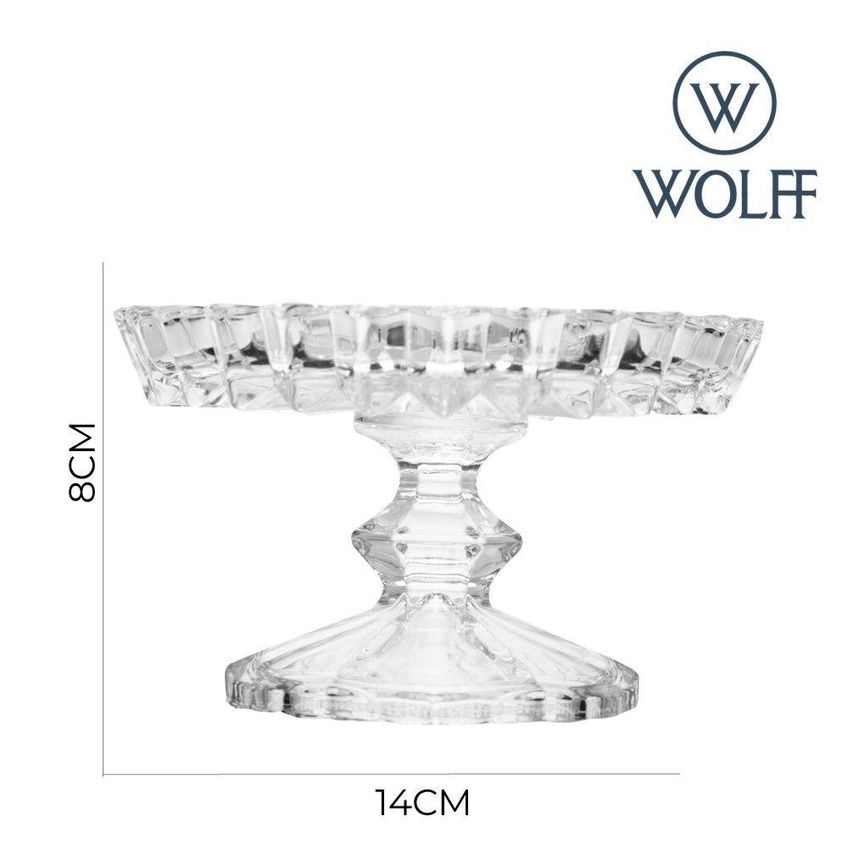 Prato Com Pé De Cristal Para Bolo Tortas Sobremesas Geneva Wolff 8x14cm - imagem 3