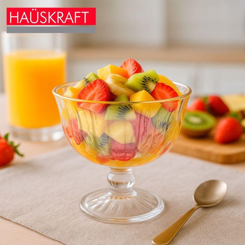 Taça De Sobremesa Vidro Borda Dourada Melina Mini Bowl Com Pé 200ml Haskraft - imagem 5