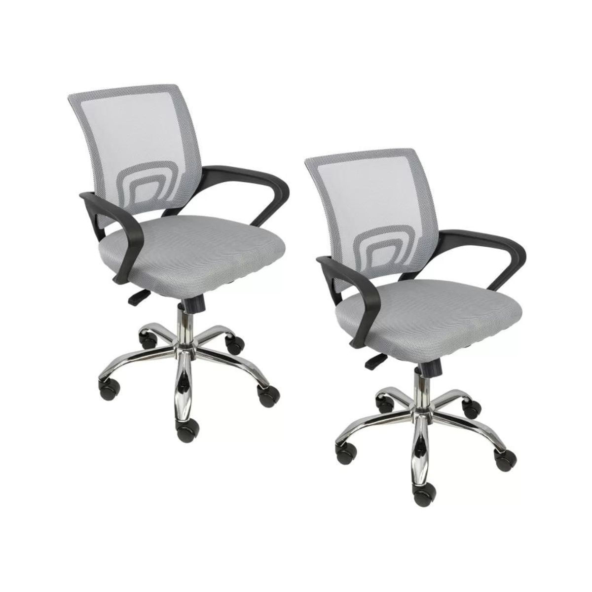 Kit 2 Cadeiras De Escritório Begonia Mesh Ergonômico Cinza