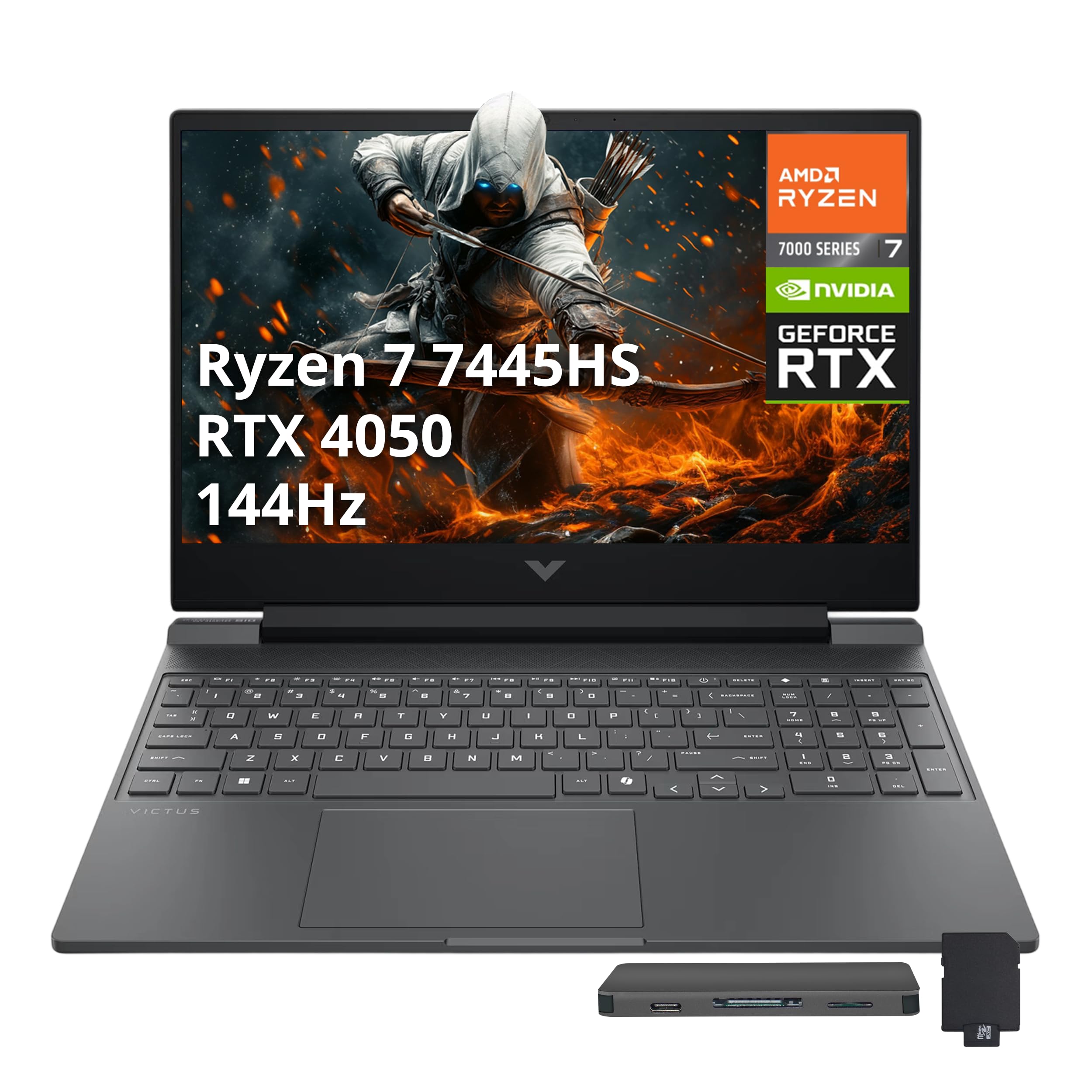 Notebook Para Jogos Hp Victus 15,6" Fhd 144 Hz Ryzen 7 Rtx 4050