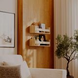 Kit 2 Prateleiras Porta Livros Carvalho 50 X 12cm Suporte Invisivel