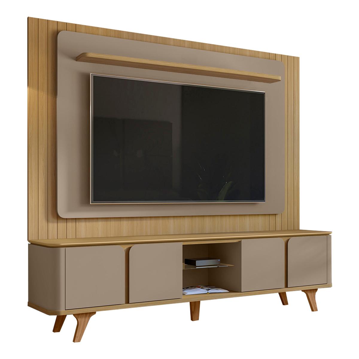 Conjunto Sala Rack E Painel Roma Para Tv Até 60 Polegadas Hanover/Fendi