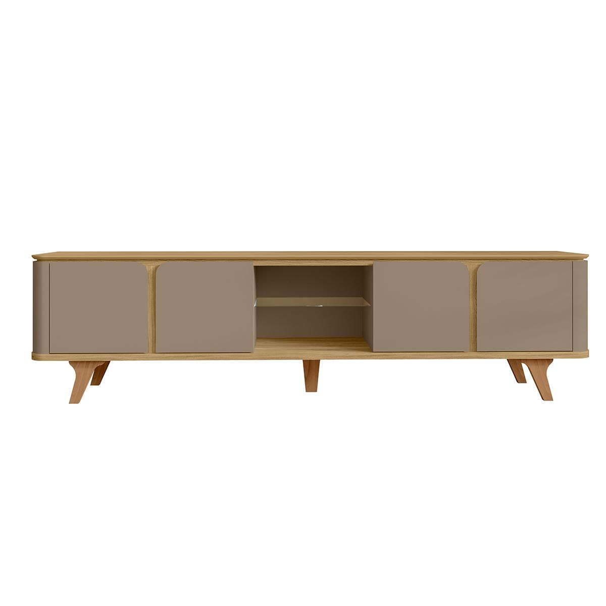 Rack Roma Para Tv Até 60" Polegadas Pés De Madeira Maciça Hanover/fendi