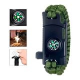 Pulseira Tática Multifuncional Bússola Faca Sobrevivência