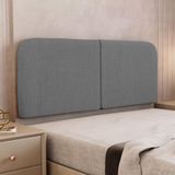 Cabeceira Painel Orgânico Cama Box Queen Size Aira 160cm Dobrável Linho Cinza Escuro - Desk Design