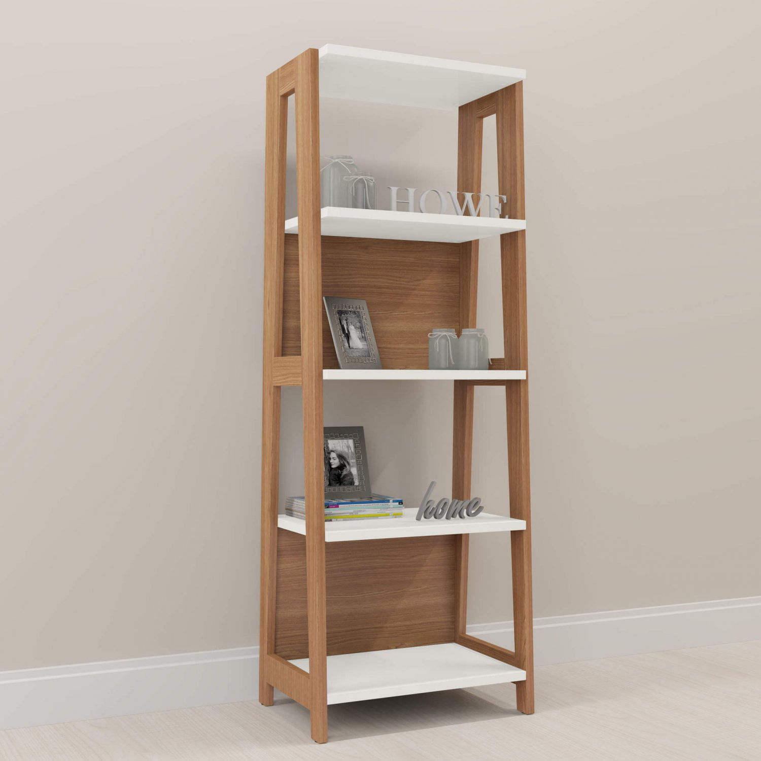 Estante para Livros 5 Prateleiras Trend Artesano Hanover/Off White
