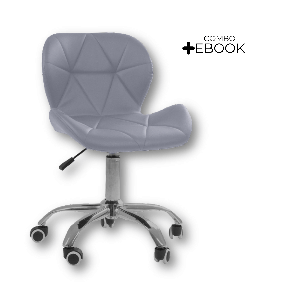 Cadeira Office Eiffel Slim Ajustável Base Giratória Cinza
