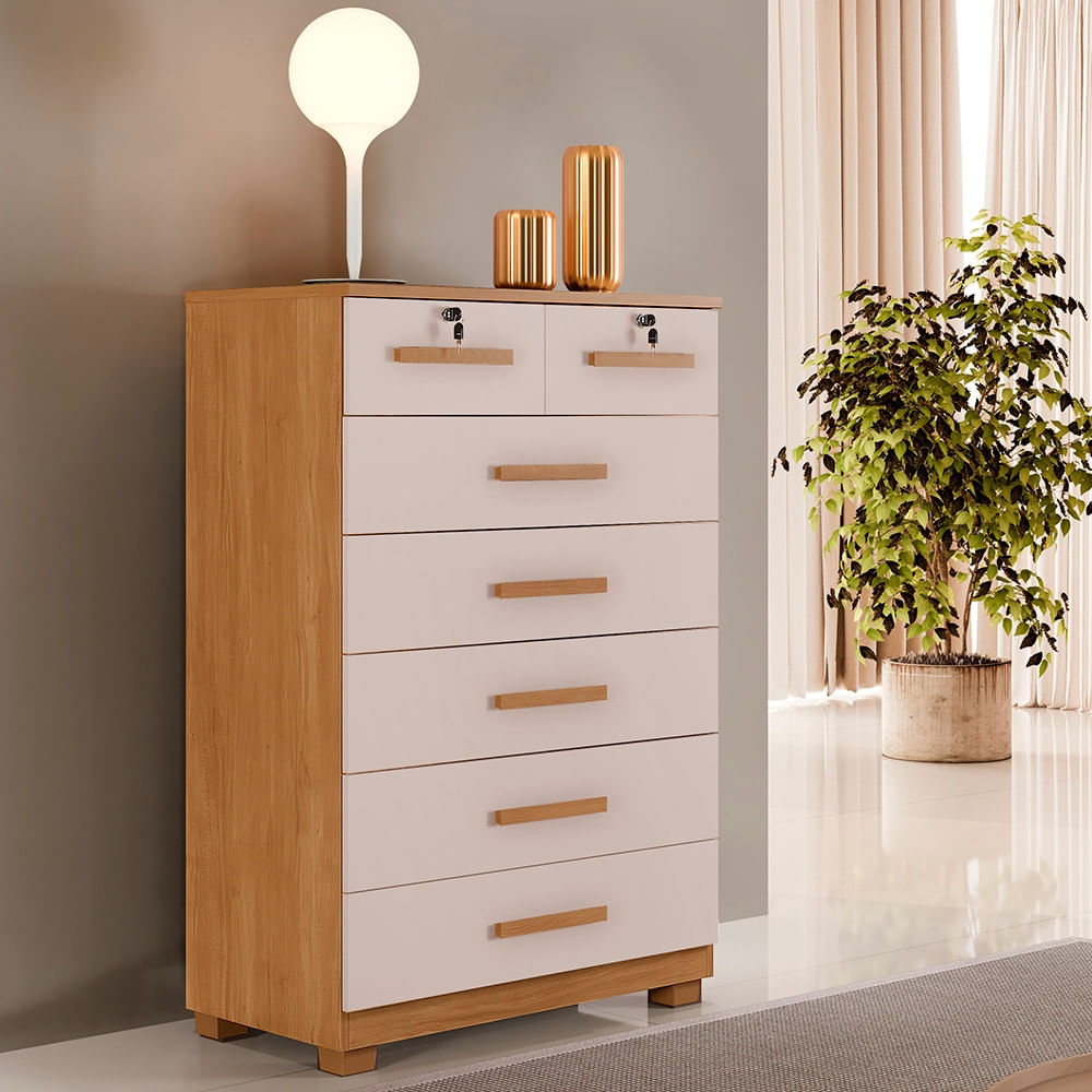 Cômoda 7 Gavetas Com Pés New Barcelona Benetil