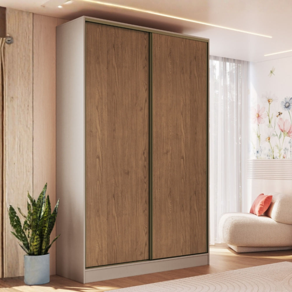 Guarda Roupa Solteiro 2 Portas De Correr Em Mdf Requinte+ Móveis Castro