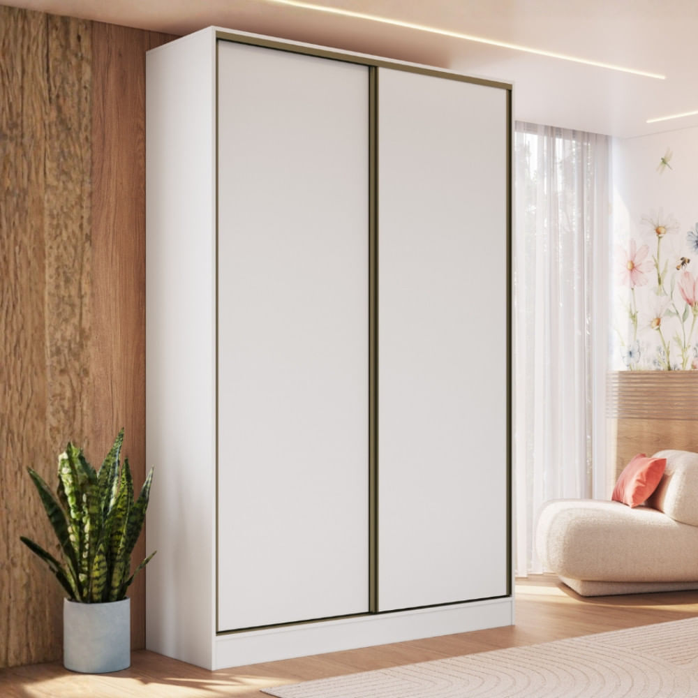 Guarda Roupa Solteiro 2 Portas De Correr Em Mdf Requinte+ Móveis Castro