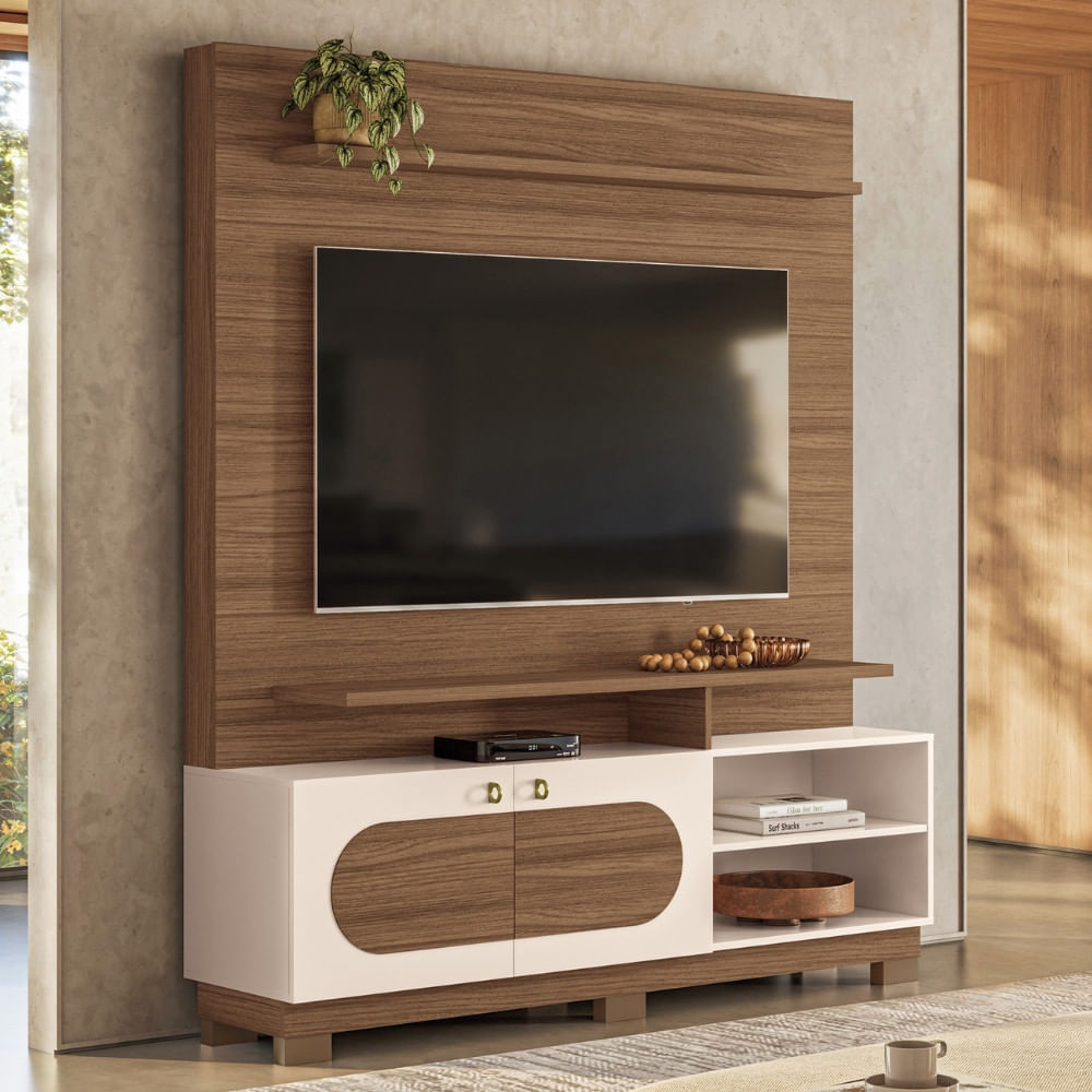 Estante Home Para Tv Até 60 Polegadas 2 Portas Com Pés Axis Hb Móveis