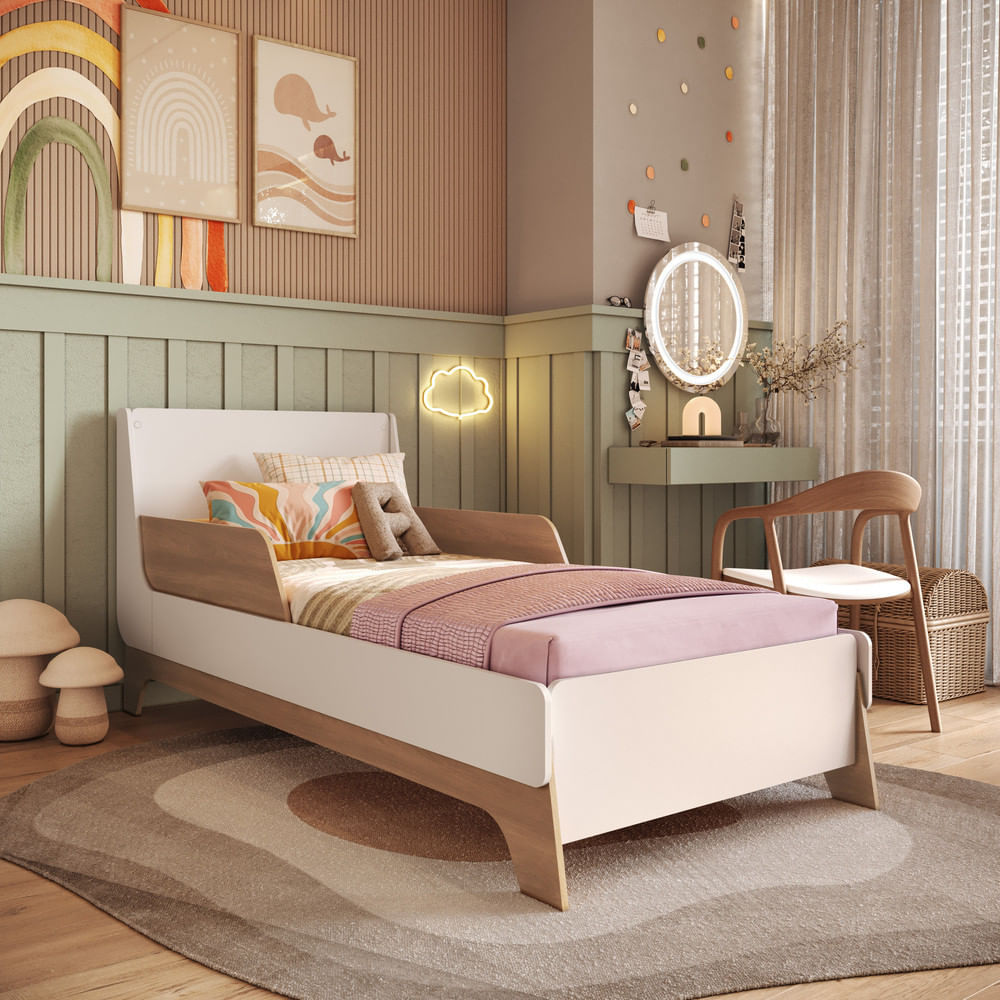 Cama Infantil Em Mdf Lady Mobikasa E Colchão Gazin