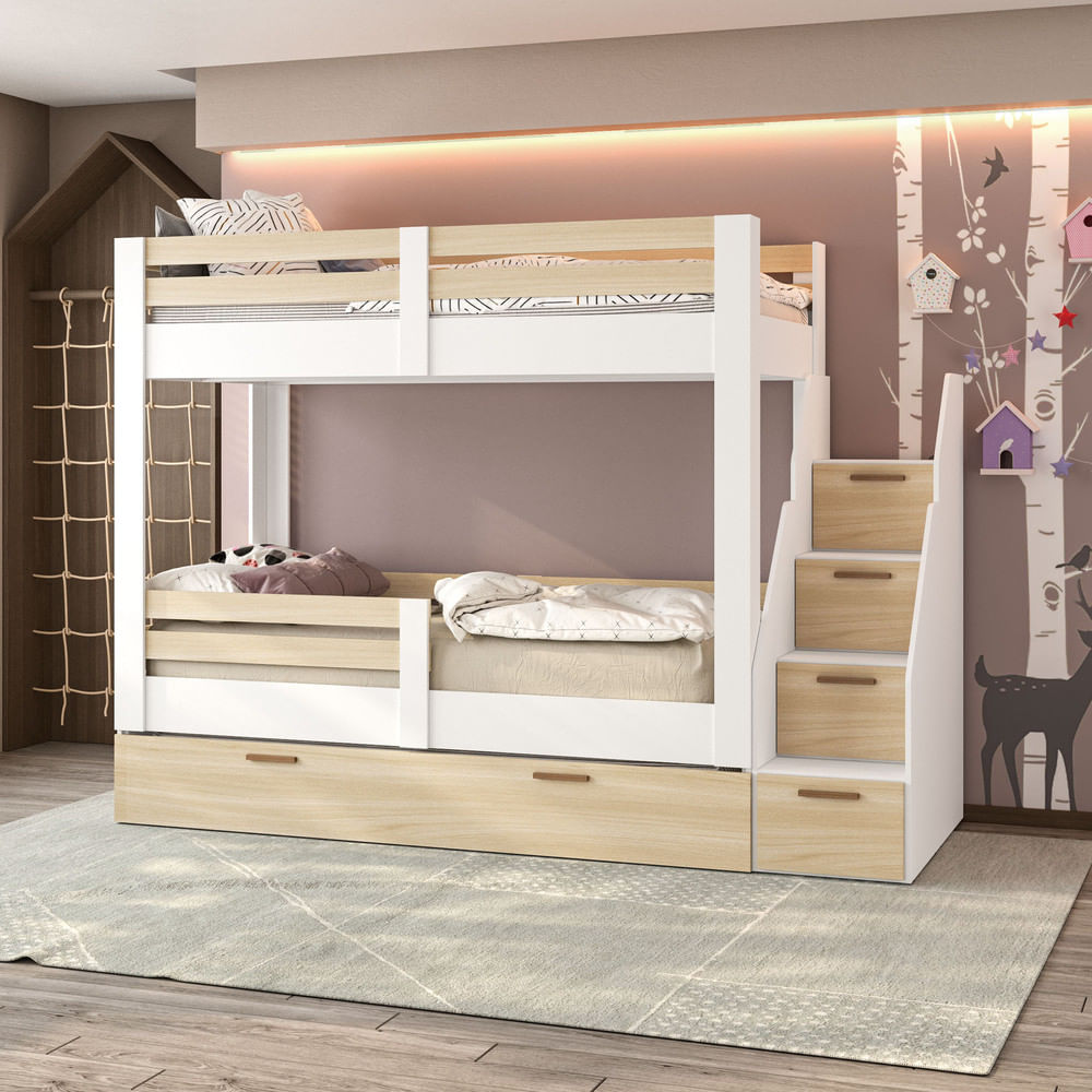 Treliche Juvenil Com Escada Jade Mobikasa E Colchão Gazin