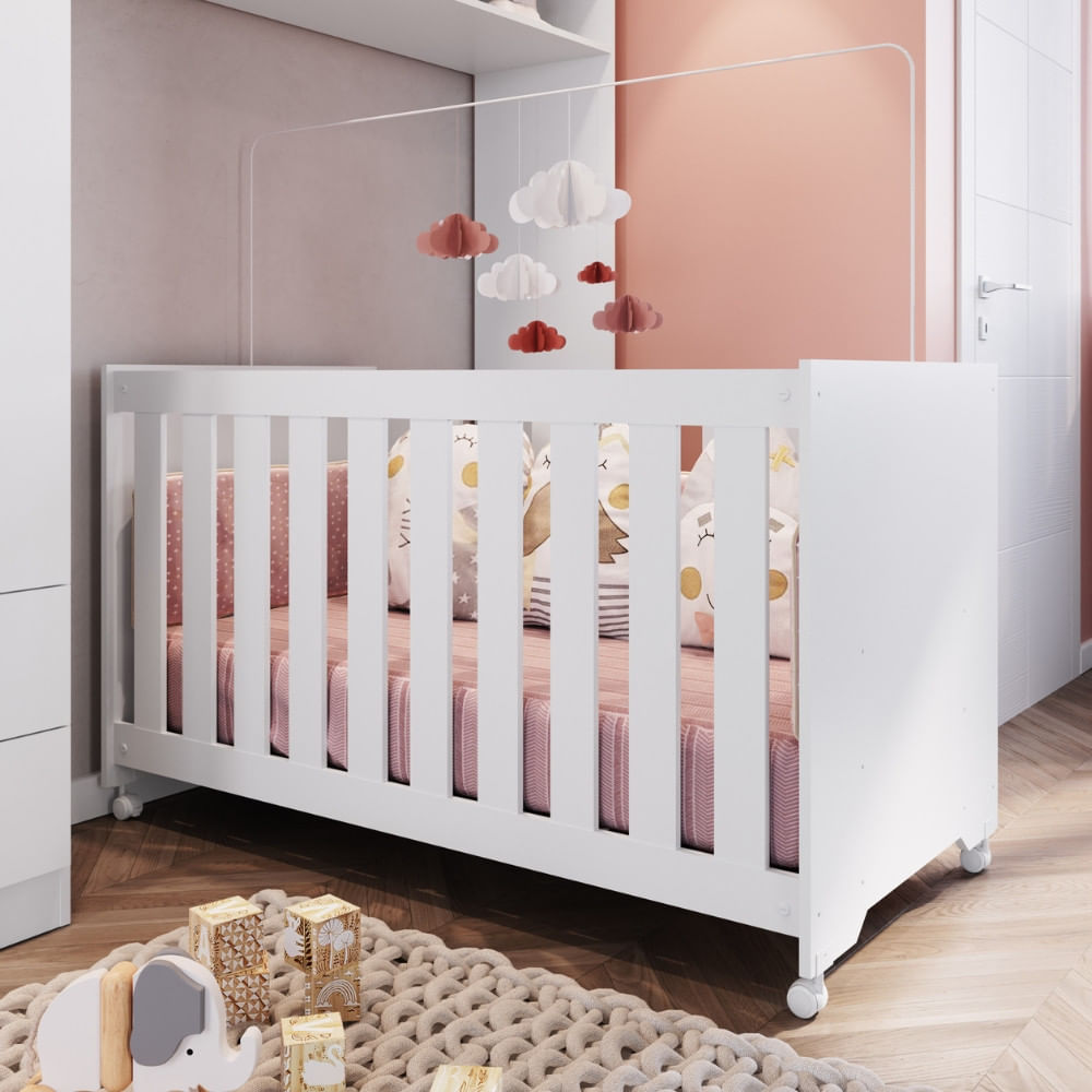 Berço Com Rodízios Aconchego Completa Móveis