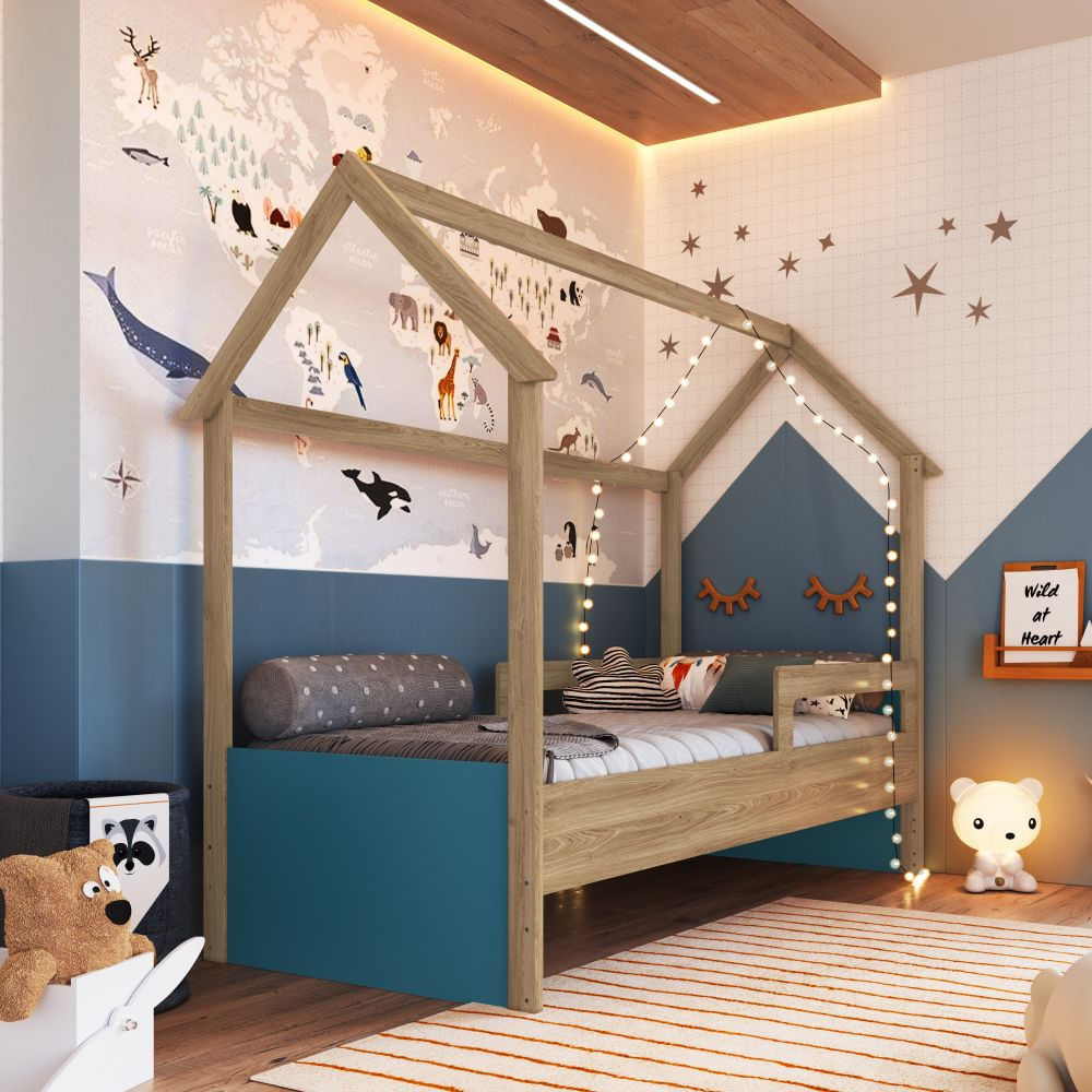 Cama Infantil Montessoriana Casinha Completa Móveis