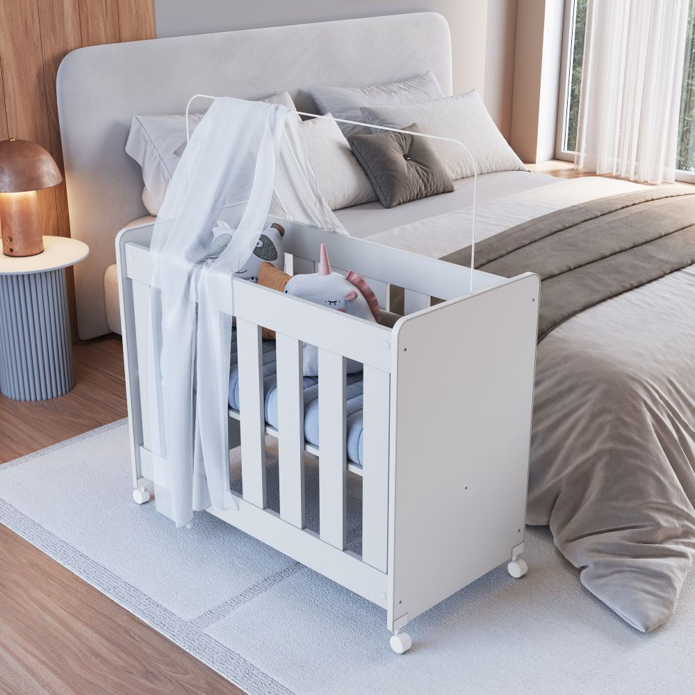 Mini Berço 4 Em 1 Com Colchão Dudu Completa Móveis